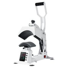 Hat Heat Press Machine, with 4 Interchangeable Platens and Caps Stretcher, Precise Temperature & Time Control, Heat Press for Hats and Caps, for HTV Iron On and Sublimation Projects, White