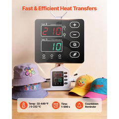 Hat Heat Press Machine, with 4 Interchangeable Platens and Caps Stretcher, Precise Temperature & Time Control, Heat Press for Hats and Caps, for HTV Iron On and Sublimation Projects, White