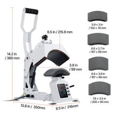 Hat Heat Press Machine, with 4 Interchangeable Platens and Caps Stretcher, Precise Temperature & Time Control, Heat Press for Hats and Caps, for HTV Iron On and Sublimation Projects, White