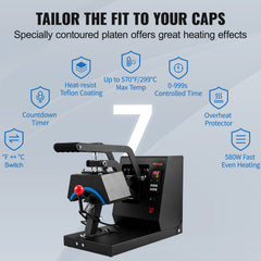 Hat Heat Press Cap Heat Press Machine 4 Heating Pads Sublimation Transfer