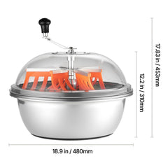 Bud Leaf Bowl Trimmer, 490 mm Manual Bud Trimmer, with Sharp Stainless Steel Blades, Visual Cutting, Wet & Dry Hydroponic Cutting Machine, Twisted Spin Cut for Plants Leaves Buds Flowers