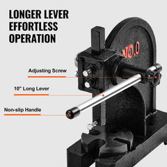 Arbor Press, 0.5 Ton Manual Arbor Press, 11.68" Maximum Height, Cast Iron Heavy-duty Manual Desktop Arbor Press, Precision Hand Press for Stamping, Bending, Stretching, Forming