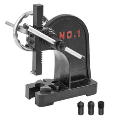 Arbor Press, 1 Ton Manual Arbor Press with Handwheel, 15cm Maximum Height, Cast Iron Heavy-duty Manual Desktop Arbor Press, Precision Hand Press for Stamping, Bending, Stretching, Forming