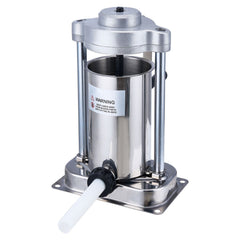 Manual Sausage Stuffer, 2 L / 5 LBS Vertical Sausage Machine with G-type Clamp, Food-Grade 304 Stainless Steel Barrel with 2 Stuffing Tubes, for Home Kitchen Restaurant Commercial