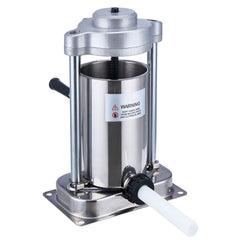 Manual Sausage Stuffer, 2 L / 5 LBS Vertical Sausage Machine with G-type Clamp, Food-Grade 304 Stainless Steel Barrel with 2 Stuffing Tubes, for Home Kitchen Restaurant Commercial