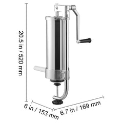 Sausage Stuffer 5LBS/3L Capacity Homemade Sausage Maker Stainless Steel