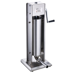 Manual Sausage Stuffer, 7 L / 15 LBS Vertical Sausage Machine, Dual-Speed Meat Stuffer, Made of Food-Grade 304 Stainless Steel, Includes 5 Stuffing Tubes, for Home Kitchen Restaurant Commercial