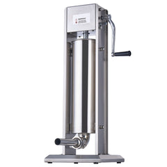 Manual Sausage Stuffer, 7 L / 15 LBS Vertical Sausage Machine, Dual-Speed Meat Stuffer, Made of Food-Grade 304 Stainless Steel, Includes 5 Stuffing Tubes, for Home Kitchen Restaurant Commercial