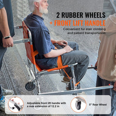 EMS Stair Chair, 159 kg Load Capacity, Foldable Aluminum Emergency Stair Climbing Wheelchair with 2 Wheels, Portable Stair Lift Chair Ambulance Firefighter Evacuation Use for Elderly, Disabled