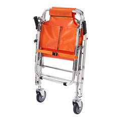 EMS Stair Chair, 159 kg Load Capacity, Foldable Aluminum Emergency Stair Climbing Wheelchair with 2 Wheels, Portable Stair Lift Chair Ambulance Firefighter Evacuation Use for Elderly, Disabled