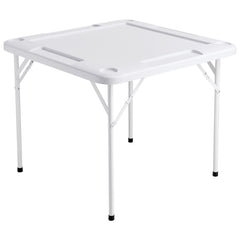 Mahjong Table, 4 Player Folding Domino Table with Wear-Resistant Green Tabletop, Portable Square Card Table with 4 Cup Holders & 4 Chip Trays for Mahjong Poker Puzzles, 90 x90-inch