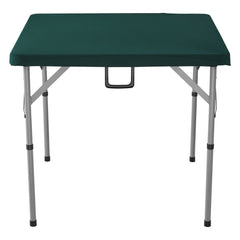 Mahjong Table, Fold-in-Half 4 Player Card Table with Wear-Resistant Green Tabletop, Portable Bi-Folding Square Domino Table with Carrying Handle for Outdoor Camping Picnic Party, 90 x90-inch