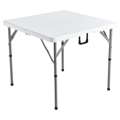 Mahjong Table, Fold-in-Half 4 Player Card Table with Wear-Resistant Green Tabletop, Portable Bi-Folding Square Domino Table with Carrying Handle for Outdoor Camping Picnic Party, 90 x90-inch