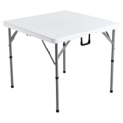Mahjong Table, Fold-in-Half 4 Player Card Table with Wear-Resistant Green Tabletop, Portable Bi-Folding Square Domino Table with Carrying Handle for Outdoor Camping Picnic Party, 90 x90-inch