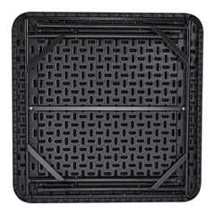Mahjong Table, Square 4 Player Folding Card Table with 4 Cup Holders & 4 Chip Trays, Portable Domino Game Table with 1 Set of Dominoes for Mahjong Poke Puzzles, 90 x 90-inch, Black