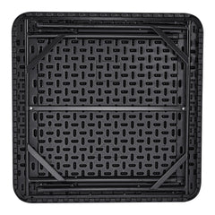 Mahjong Table, Square 4 Player Folding Card Table with 4 Cup Holders & 4 Chip Trays, Portable Domino Game Table with 1 Set of Dominoes for Mahjong Poke Puzzles, 90 x 90-inch, Black