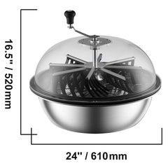 Leaf Bowl Trimmer, 24'' Trimmer Bowl, Manual Bud Trimmer with Stainless-Steel Blades for Twisted Spin Cut, Clear Visibility Dome and Hand Pruner Included, for Cutting Leaves, Buds, Flowers