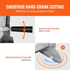 Manual Vegetable Fruit Slicer, 0-0.5"/0-12mm Thickness Adjustable Commercial Slicer Machine, Stainless Steel Food Cutter Slicing Machine with 2 Spare Blades, for Potato, Cucumber, Lemon, Tomato