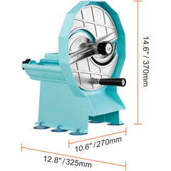 Manual Vegetable Fruit Slicer, 0-0.5"/0-12mm Thickness Adjustable Commercial Slicer Machine, Double Feed Ports, Stainless Steel Blade Food Cutter Slicing Machine for Cucumber, Lemon, Tomato