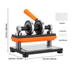 Leather Cutting Machine, 7.1 x 3.9 in Embossing Plate Manual Die Cutter, 0.47 in Pressure Stroke Leather Embossing Machine, Dual Guide Shafts Die Cut Machine for Various of Materials