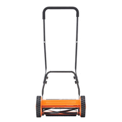 Push Reel Lawn Mower 35 cm, 5 Blades Manual Push Mower No Motor, 15-45 mm Adjustable Cutting Height, Walk-Behind Lawn Mowers with Grass Catcher Bag for Green Lawns, Driveways, Courtyards