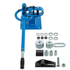 YP-9 Manual Bender, Soild Round Square Bar Metal Bender with 7 Bending Dies, Metal Rod Bar Bender Bending Tool for Construction Site Auto Repair