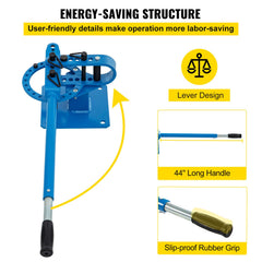 YP-9 Manual Bender, Soild Round Square Bar Metal Bender with 7 Bending Dies, Metal Rod Bar Bender Bending Tool for Construction Site Auto Repair