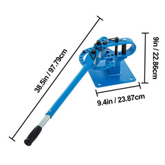 YP-9 Manual Bender, Soild Round Square Bar Metal Bender with 7 Bending Dies, Metal Rod Bar Bender Bending Tool for Construction Site Auto Repair