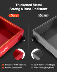 Low Profile Oil Drain Pan, 75.7 L Capacity, Rolling Oil Drain Pan with Manual Pump, 2.2 m Hose & T Folding Handle, Leak-proof & Corrosion-resistant, Fit for Cars, SUVs, Trucks, ATVs, Red