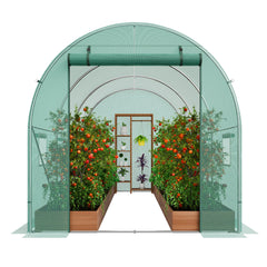 Walk-in Tunnel Greenhouse 9.58x6.43x6.23ft Galvanized Frame PE Cover Green