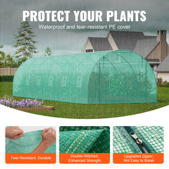 Walk-in Tunnel Greenhouse 29.2x9.7x6.5ft Galvanized Frame PE Cover Green