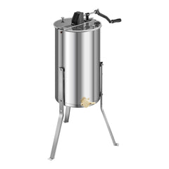 Honey Extractor, 2 Frame Manual Honey Spinner with Transparent Lid, Stainless Steel Honeycomb Drum Spinner with Height Adjustable Stand, Honeycomb Extraction Centrifuge Equipment for Beekeeping