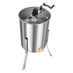 Honey Extractor, 4/8 Frame Manual Honey Spinner with Transparent Lid, Stainless Steel Honeycomb Drum Spinner with Height Adjustable Stand, Honeycomb Extraction Equipment for Beekeeping