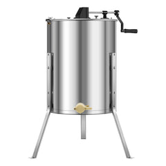 Honey Extractor, 4/8 Frame Manual Honey Spinner with Transparent Lid, Stainless Steel Honeycomb Drum Spinner with Height Adjustable Stand, Honeycomb Extraction Equipment for Beekeeping