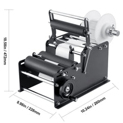 Manual Round Labeling Machine, 15-20pcs/min, Bottle Label Applicator for Round Bottles, Adjustable Manual Round Bottle Labeler Suitable for Round Bottle Diameter 20-120 mm (with Pressing Bar)