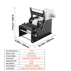 Manual Round Labeling Machine, 15-20pcs/min, Bottle Label Applicator for Round Bottles, Adjustable Manual Round Bottle Labeler Suitable for Round Bottle Diameter 20-120 mm (with Pressing Bar)