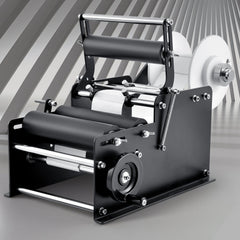 Manual Round Labeling Machine, 15-20pcs/min, Bottle Label Applicator for Round Bottles, Adjustable Manual Round Bottle Labeler Suitable for Round Bottle Diameter 20-120 mm (with Pressing Bar)