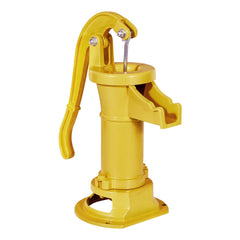 Well Hand Pitcher Pump, 25 ft Maximum Lift, Antique Cast Iron Manual Hand Water Pump, NPT 1-1/4 in Connection, Easy Installation, Old Fashioned for Outdoor Garden, Pond, Backyard, Farm, Yellow