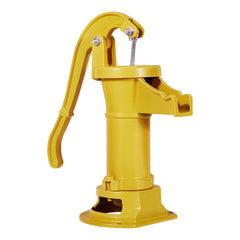 Well Hand Pitcher Pump, 25 ft Maximum Lift, Antique Cast Iron Manual Hand Water Pump, NPT 1-1/4 in Connection, Easy Installation, Old Fashioned for Outdoor Garden, Pond, Backyard, Farm, Yellow