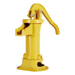 Well Hand Pitcher Pump, 25 ft Maximum Lift, Antique Cast Iron Manual Hand Water Pump, NPT 1-1/4 in Connection, Easy Installation, Old Fashioned for Outdoor Garden, Pond, Backyard, Farm, Yellow