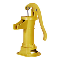 Well Hand Pitcher Pump, 25 ft Maximum Lift, Antique Cast Iron Manual Hand Water Pump, NPT 1-1/4 in Connection, Easy Installation, Old Fashioned for Outdoor Garden, Pond, Backyard, Farm, Yellow