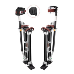 Drywall Stilts, 61-101.6 cm Adjustable Aluminum Tool Stilts with Protective Knee Pads, Durable and Non-slip Work Stilts for Sheetrock Painting, Walking, Taping, Black