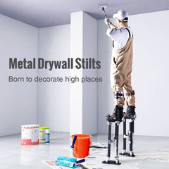 Drywall Stilts, 61-101.6 cm Adjustable Aluminum Tool Stilts with Protective Knee Pads, Durable and Non-slip Work Stilts for Sheetrock Painting, Walking, Taping, Black