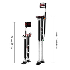 Drywall Stilts, 61-101.6 cm Adjustable Aluminum Tool Stilts with Protective Knee Pads, Durable and Non-slip Work Stilts for Sheetrock Painting, Walking, Taping, Black