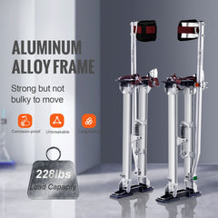 Drywall Stilts, 24''-40'' Adjustable Aluminum Tool Stilts with Protective Knee Pads, Durable and Non-Slip Work Stilts for Sheetrock Painting, Walking, Taping, Silver