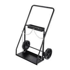 Dual Welding Cylinder Cart, Oxygen Acetylene Tank Cart with 440LBS Static Weight Capacity, 10-Inch Solid Wheels and Tank Storage Safety Chains, Suitable for Double 12.5-Inch Dia. Gas Cylinders