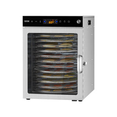 12 Trays Rotary Food Dehydrator Machine Stainless Steel 800W Fruit Drying