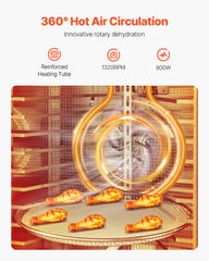 12 Trays Rotary Food Dehydrator Machine Stainless Steel 800W Fruit Drying