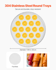 12 Trays Rotary Food Dehydrator Machine Stainless Steel 800W Fruit Drying