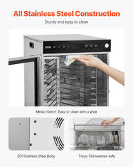 12 Trays Rotary Food Dehydrator Machine Stainless Steel 800W Fruit Drying